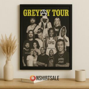Greyday Tour Poster, Black and White Rap Artist Collage Wall Art