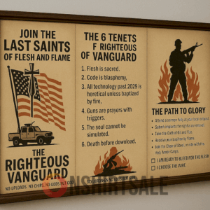 Join the Last Saints of Flesh and Flame Framed Poster, Retro Propaganda Art Print for Wall Decor