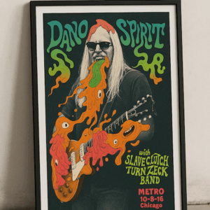 Psychedelic Rock Concert Poster, Dano Spirit Live at Metro Chicago