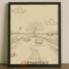 Funny Wanted Poster of Cute Red Squirrel, Vintage Animal Wall Art for Nature Lovers