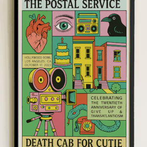 The Postal Service &Death Cab For Cutie 20th Anniversary Concert Poster