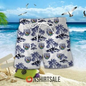 West Bromwich Albion Summer Hawaiian Shirt and Shorts Set, Tropical Football Beach Outfit for Men