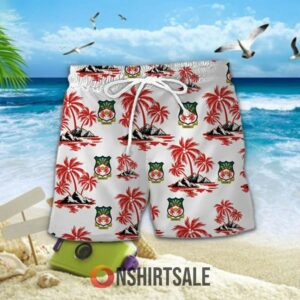 Wrexham AFC Summer Hawaiian Shirt and Shorts Set, Tropical Soccer Beach Outfit For Fans